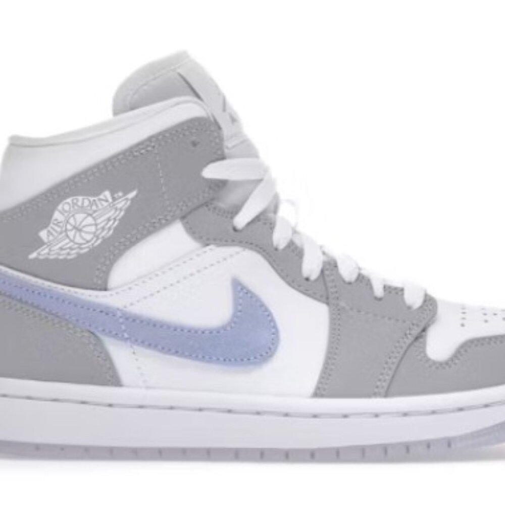 Jordan 1 Mid Wolf Grey Aluminum - Women's